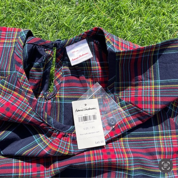 Hanna Andersson tartan plaid tunic size 12 new with tags Christmas photos - Picture 3 of 4